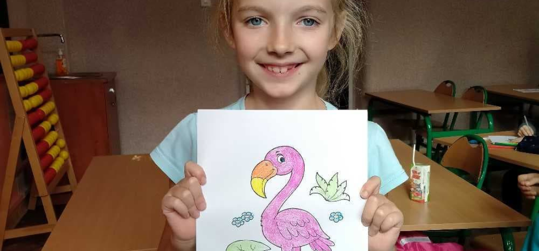 Zdjęcie narysowanego flaminga